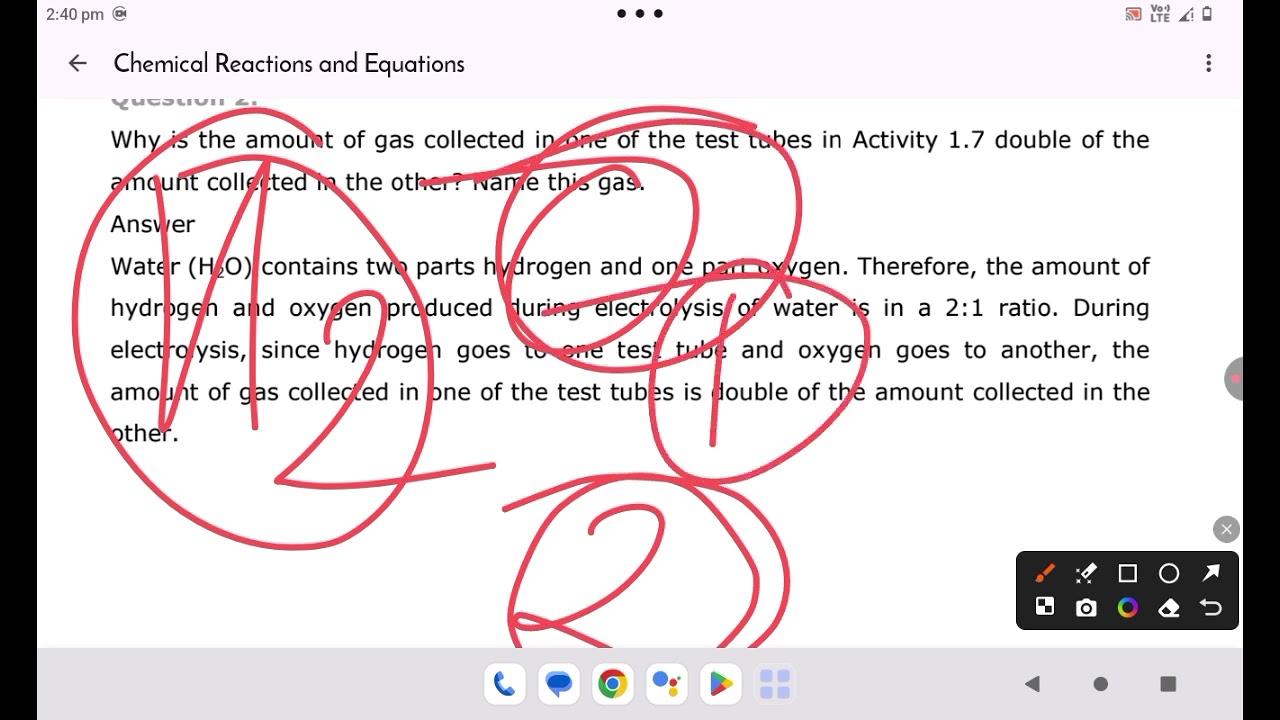 Chemical reaction and equation class 10th NCERT question answers