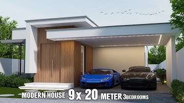 Simple and Modern House Design | 9 x 20 Meters | 3Bedrooms House