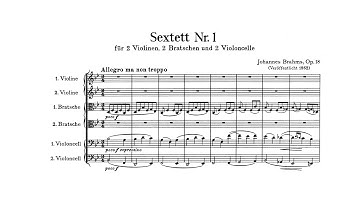 Brahms: String Sextet No. 1 in B-flat major, Op. 18 (with Score)