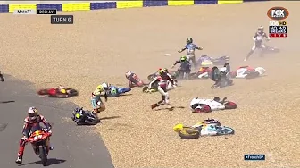 Oil Leak and Rain Chaos in Motorcycle Racing