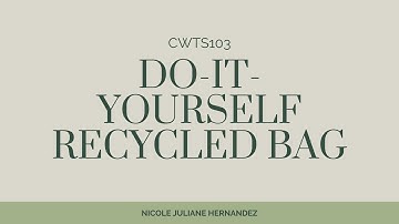 PROJECT IMPLEMENTATION VIDEO - DO-IT-YOURSELF RECYCLED BAG