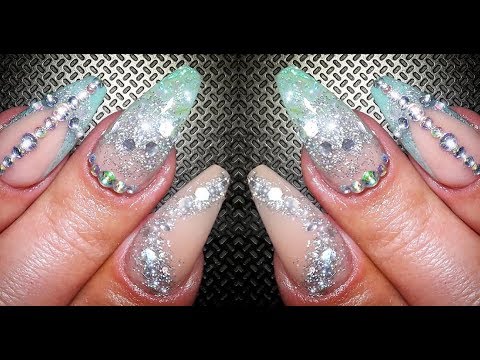 Acrylnagels Holo Glitter Angel Paper Nail Tutorial Youtube