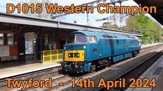 D1015 'Western Champion' Light Engine and hauling the 'One Way Wizzo' railtour through Twyford.