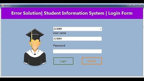 VB.NET Error Solution | Student Information System Part-1 | Login Form,MS Access