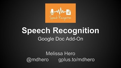Speech Recognition Add-On for Google Docs