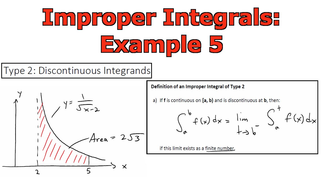 Improper Integrals Example 5 1 sqrt x 2 YouTube Improper Integrals Example 5 1 sqrt x 2 YouTube