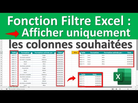 Fonction FILTRE EXCEL pour afficher uniquement certaines colonnes