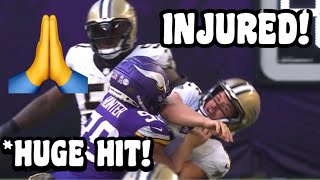 Derek Carr INJURED/CARTED OFF after ‘HUGE’ HIT ? Saints Vs Vikings 2023 highlights