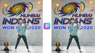 IPL 2020 Mumbai Indians Won Cup Photo Editing Tutorial | IPL Photo Editing Picsart | MI Won Cup 2020 screenshot 4
