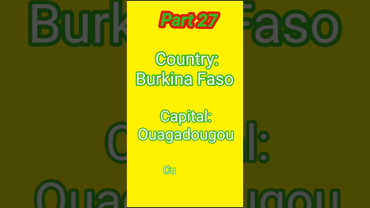 Burkina faso Capital and currency