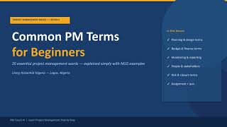 20 Common Project Management Terms for Beginners | PM Glossary Explained