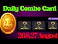 26& 27 August Hamster Kombat Combo Card|| Today Hamster Combo Card