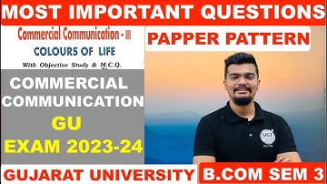 CC Most Important Question | Commercial Communication | Bcom Sem 3 | Gujarat University | UGT