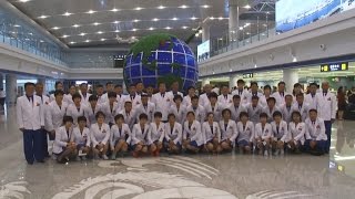 北朝鮮選手団、五輪へ出発 ９競技に３１人