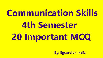 Communication Skills 4th Semester MCQ Question | Communication MCQ pdf for Polytechnic online exam