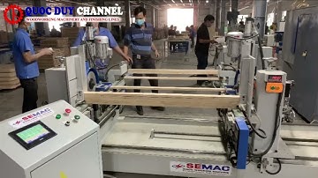 Máy Khoan Cắt 2 Đầu Tự Động - Máy Cắt Khoan Gỗ Cấp Phôi Tự Động | Quốc Duy