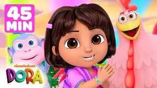Dora's New Adventures \u0026 Rescues! 💥 45 Minute Full Episode Marathon | Dora \u0026 Friends