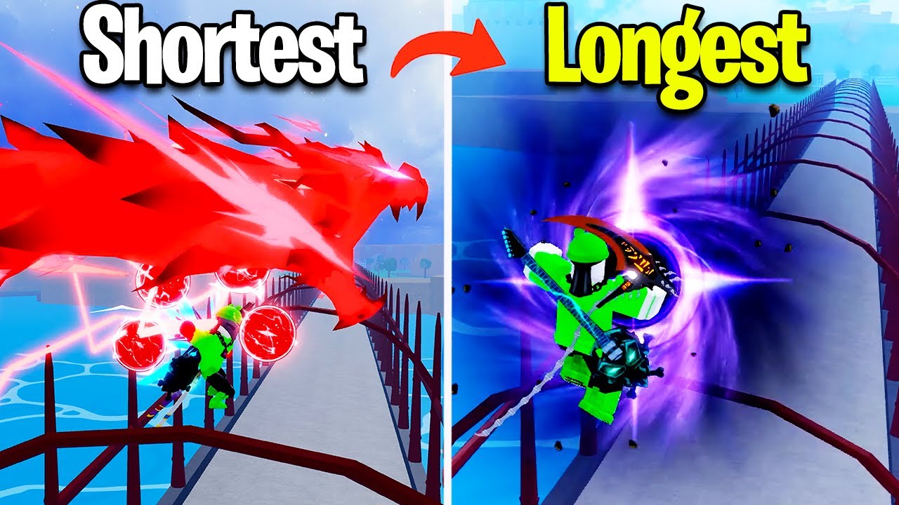 Shortest to Longest Fruit attacks in Blox Fruits Update 30!