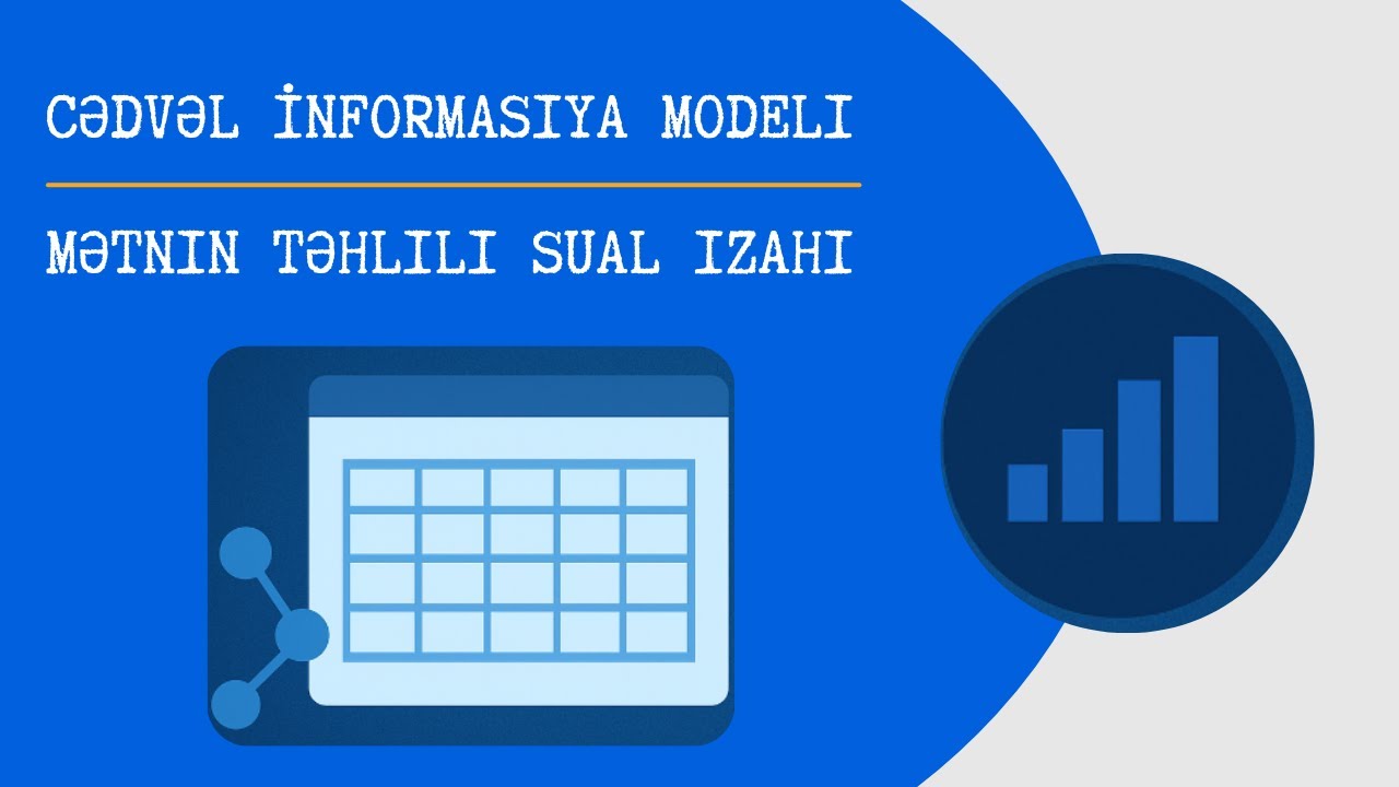 Cədvəl İnformasiya Modeli | Sual izahı #modelləşdirmə #informatika