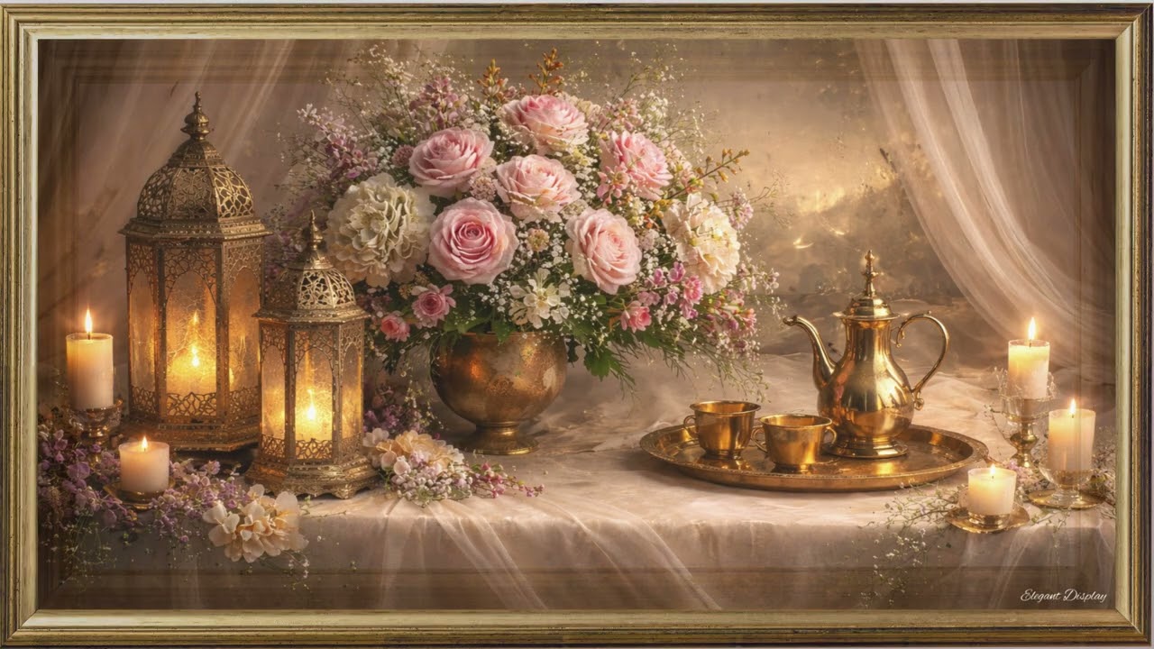Ramadan Kareem | رمضان كريم | Islamic Gold Frame TV Art | 4K Ramadan Wallpaper Screensaver