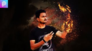 Picsart editing fire hand effect