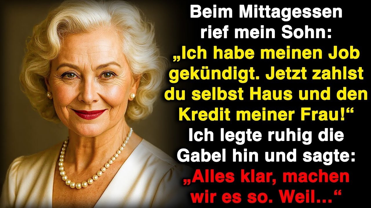 Mein Sohn: „Ich habe gekündigt – jetzt zahlst du allein Hauskredit und den Kredit meiner Frau!“