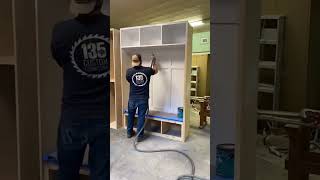 #woodworking #built #halltree #storage #coatrack #woodwork #timelapse #bench #shoes #coat #cabinet