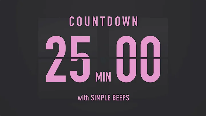 25 Minute Countdown Timer ⏳ Flip Clock with Simple Beeps 💕🖤