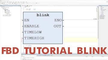 Function block diagram program for blinking light. | PLC