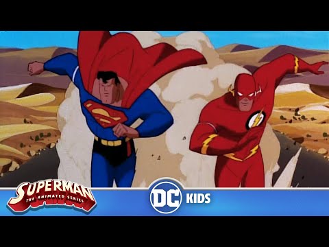 superman:-the-animated-series-|-superman-races-the-flash-|-dc-kids