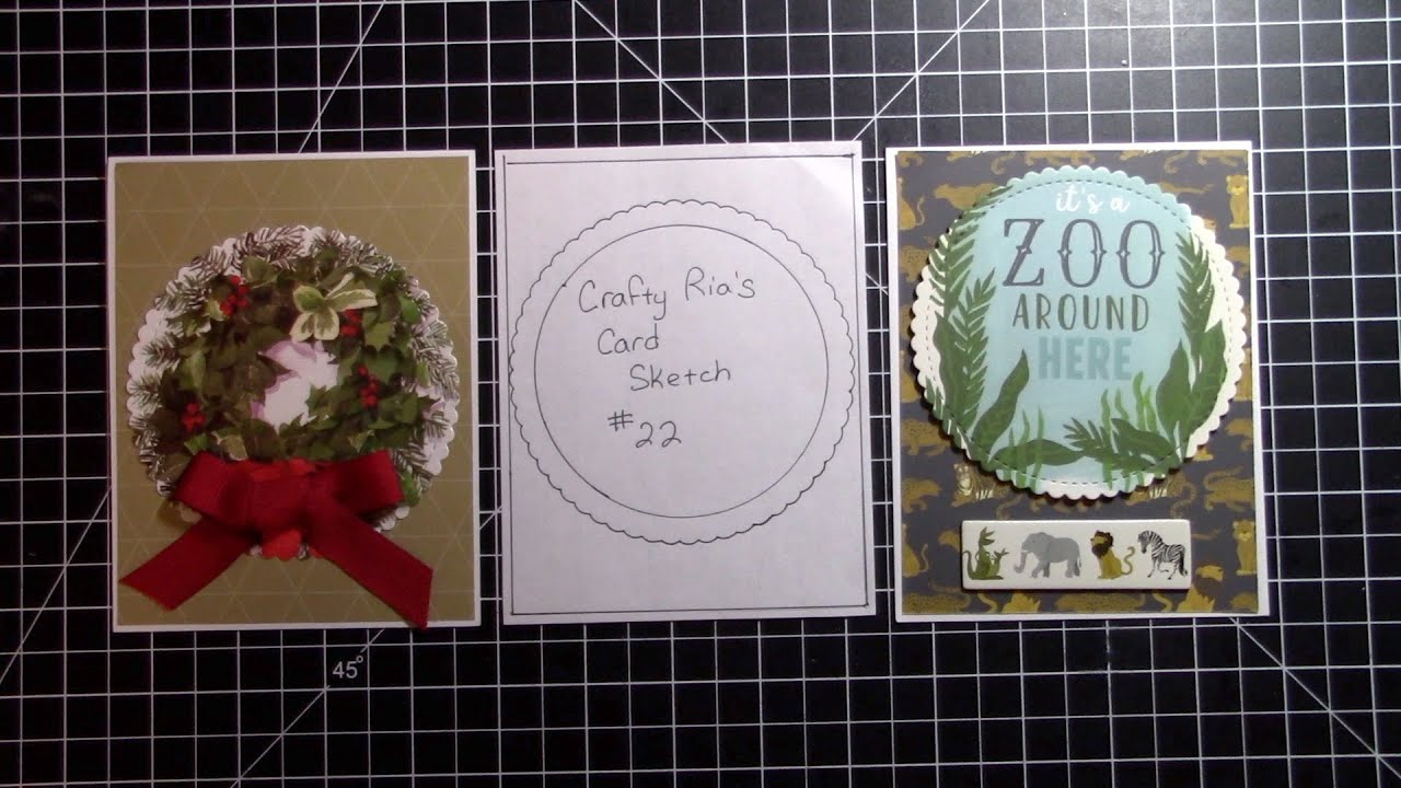 CraftyRia's Card Sketch #22 and a Recycled Christmas Card