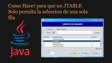 COMO HACER PARA QUE UN JTABLE SOLO PERMITA LA SELECCION DE UNA FILA