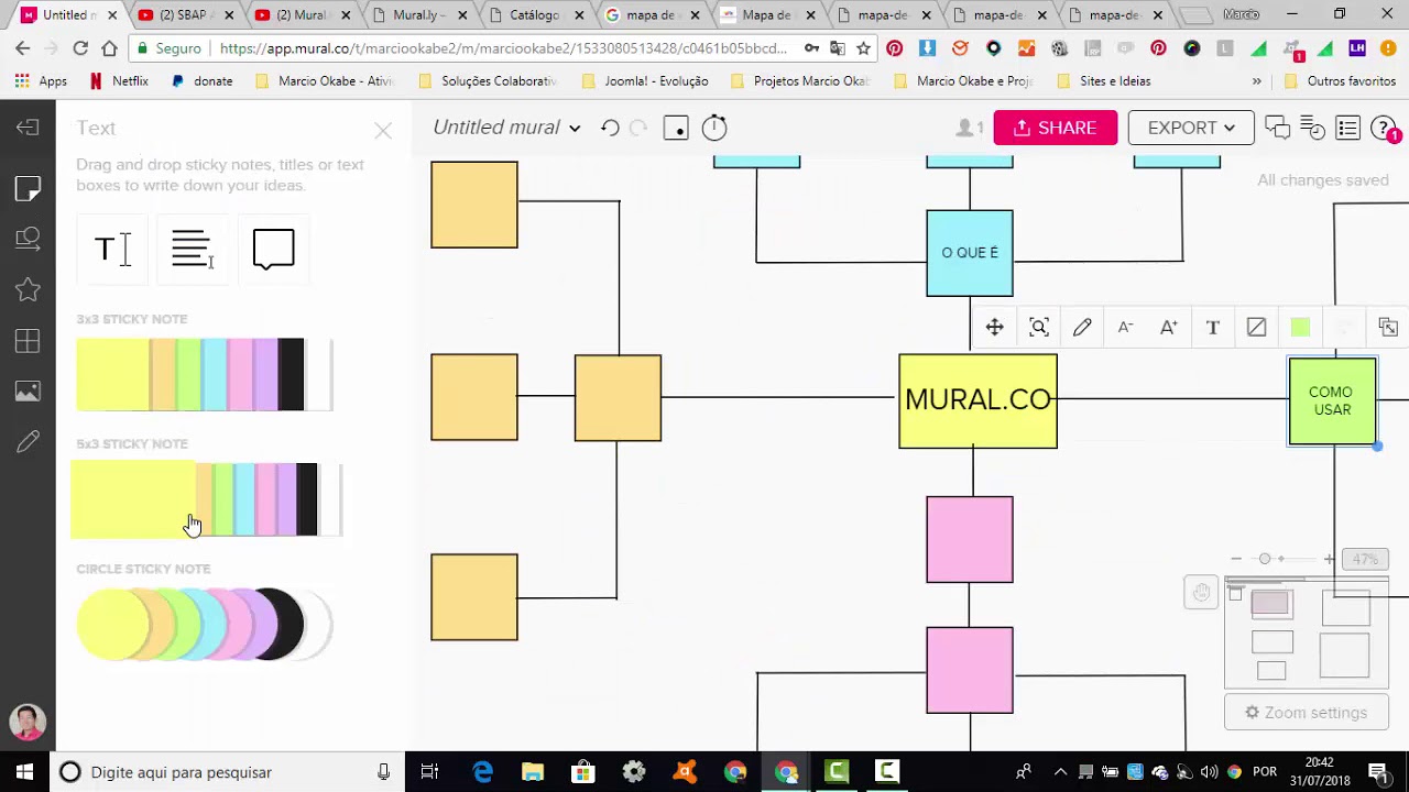 Mural.co Mural colaborativo online com ZOOM YouTube