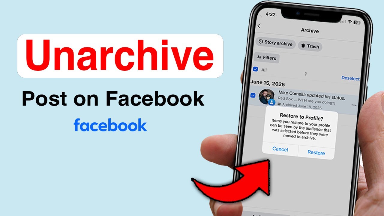 How to Unarchive Post on Facebook - Step by Step - YouTube