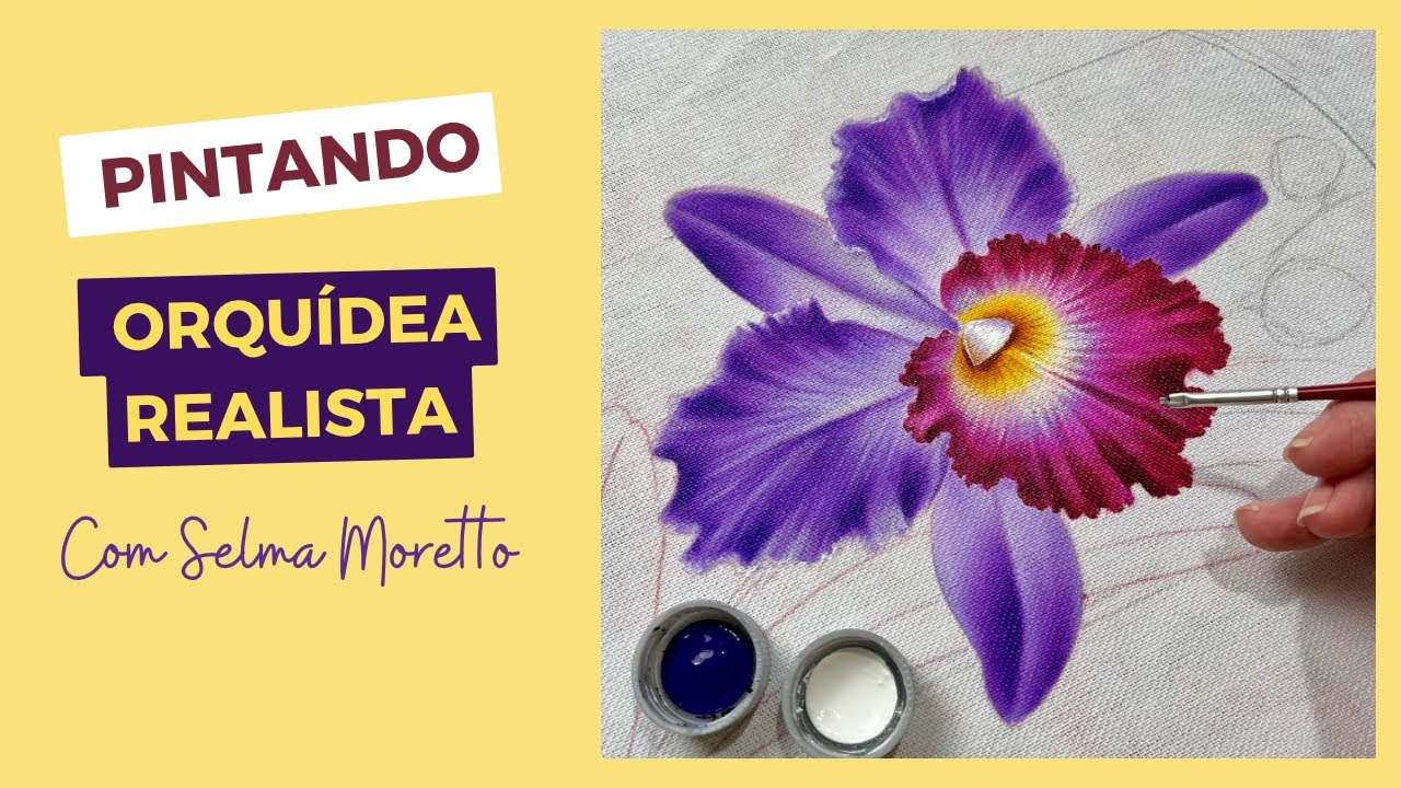 PINTANDO ORQUÍDEA EM TECIDO