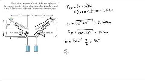 Determine the mass of each of the two cylinders