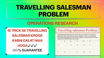 Travelling salesman problem | travelling salesman problem in operations research.