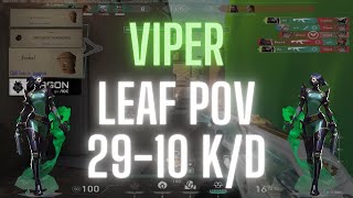 G2 leaf POV Viper on Bind 29-10 K/D (VALORANT Pro POV)