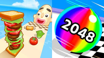 Sandwich Runner vs Ball Run 2048 - All Level Gameplay Android,iOS - NEW APK UPDATE GAMEPLAY