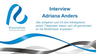 RheumaPreis 2020 & 2021: Interview mit Adriana Anders