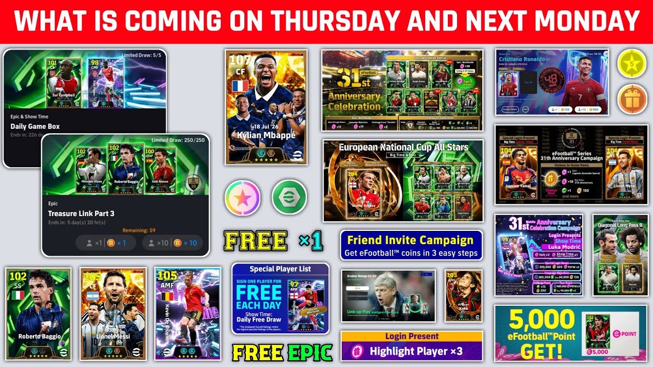 Free Epic & Free Coins Campaign 🤩 What Is Coming On Tomorrow & Next Monday In eFootball 2026