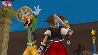 Kingdom Hearts Gameplay Part 4 - Olympus Coliseum (Cloud & Cerberus Boss Fight)