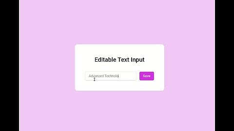 INTERVIEW MOCK TEST 1A | EDITABLE TEXT INPUT | REACT JS | CCBP 4.O | CCBP