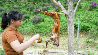 Roast a Goat in a Large Oven - Eat with Four Beautiful Sisters FREE FOOTSTEPS/ Phuc Girl Village