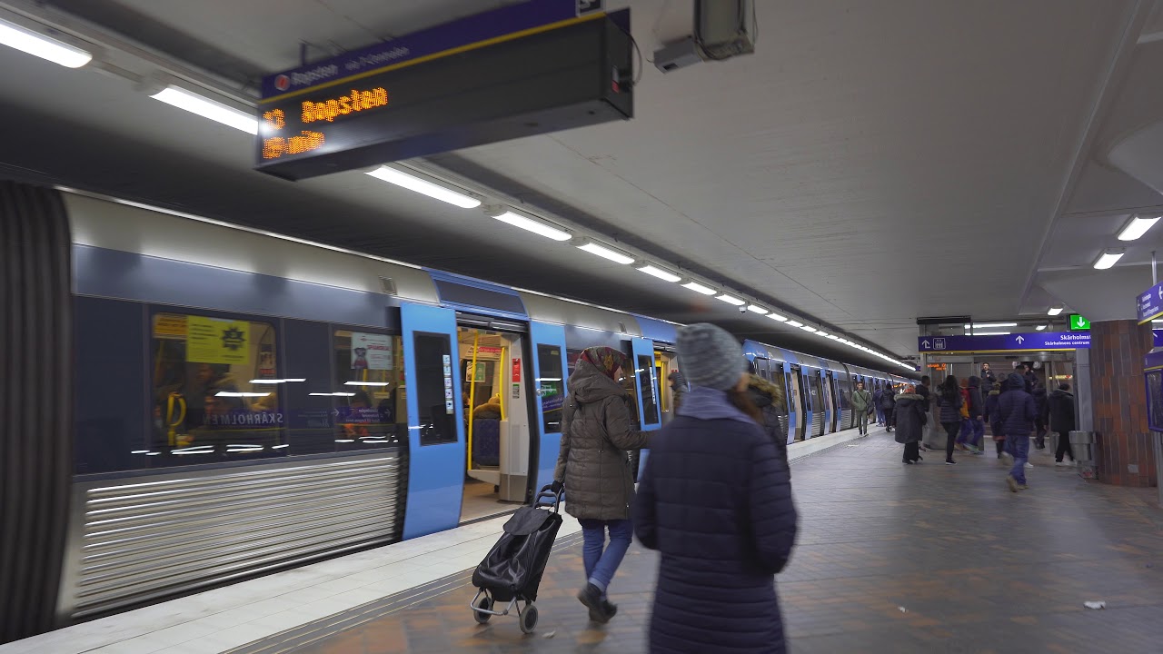 Sweden, Stockholm, subway ride from Vårberg to Skärholmen