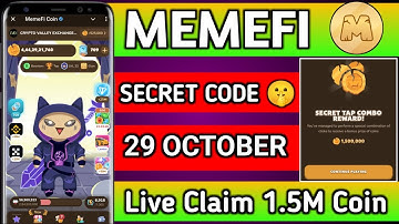 Memefi Secret Combo | memefi combo today | Memefi daily combo 29 October | Memefi Code today