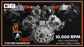 Lamborghini TEMERARIO V8 TwinTurbo Hybrid — 10 000 об/мин!!