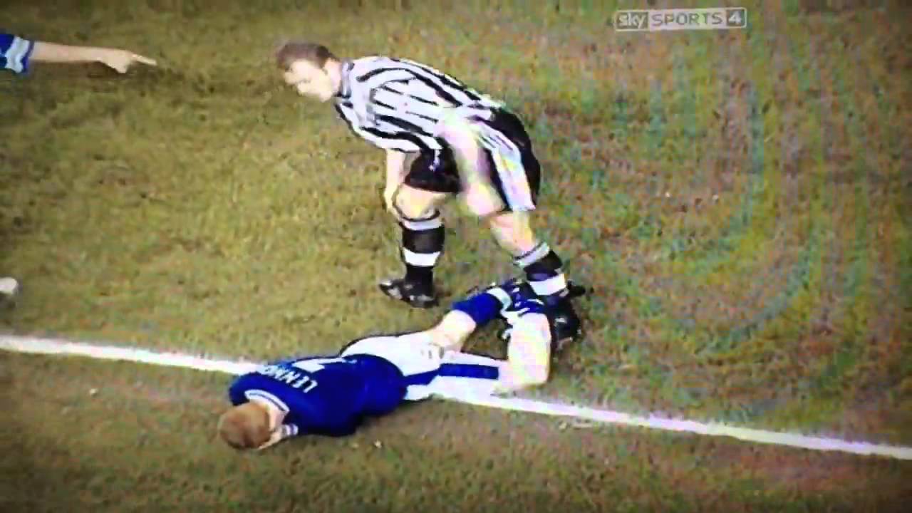 Neil Lennon viciously headbutts alan shearers boot!