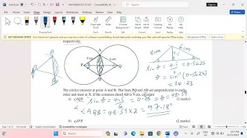 AREA BETWEEN 2 INTERSECTING CIRCLES