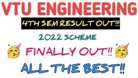 4TH SEM RESULT RELEASED!! #vtuupdate #result
